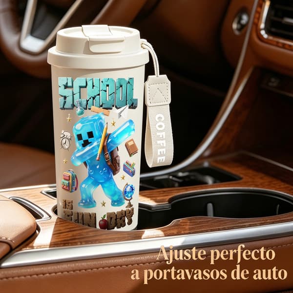 Kaffetermos 500ml Rustfritt Stål Militær Design White