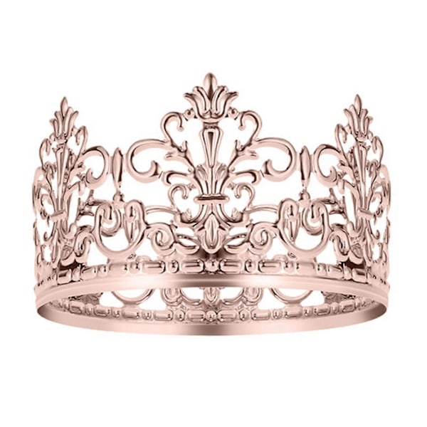 Kagepynt Realistisk Udseende Rustfri Metal Krone Kagepynt Royal Tema Baby Shower Dekoration Til Hjemmet Rose Gold L