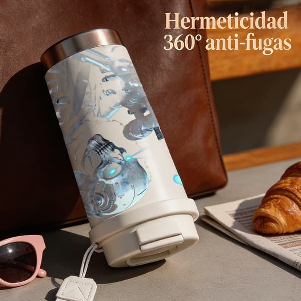 Bærbar kaffetermos 500 ml rustfritt stål trendy design Black