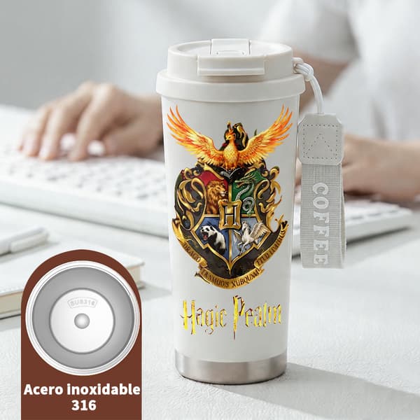 Bærbar Kaffe Termos 500ml 316 Rustfritt Stål Dyredesign White