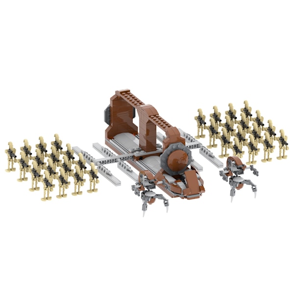 Rymdkrigsskepp Droid Platoon Attack-craft Byggklossar Leksaker För Barn Rymdslagsdroid Transporter Tegel