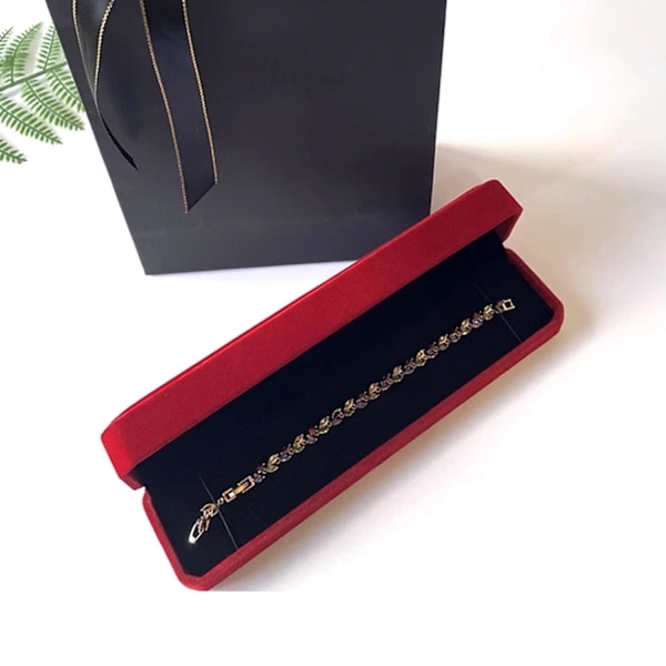 Smyckeskrin för Halsband och Armband Mörkröd