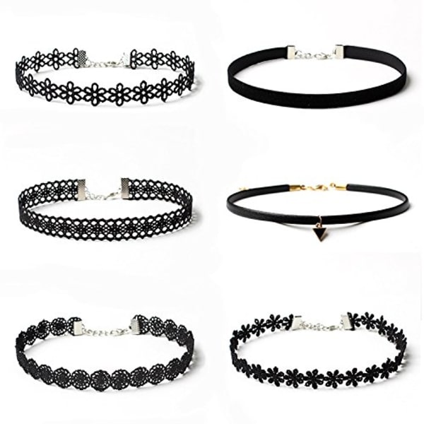 Halsbandset, 6-pack stretch tatueringshalsband