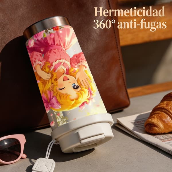 Kaffetermos 500ml Rustfritt Stål Søt Design White