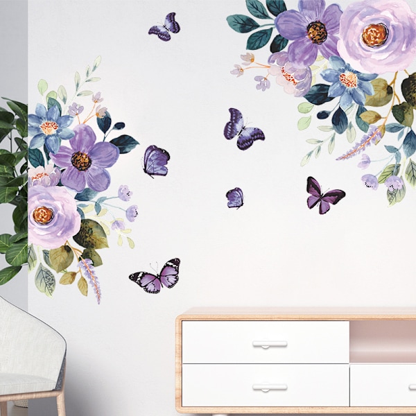 Et sæt farvede blyant lilla blomster, soveværelse, natbord, veranda,
