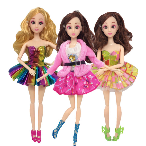 Barbie modedräkt, 3 stycken, 3 dockaccessoarer, för kap