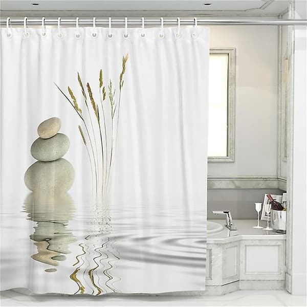 Duschdraperi med 12 ringar för fixering, 150x180 cm, vattenflöde（A）