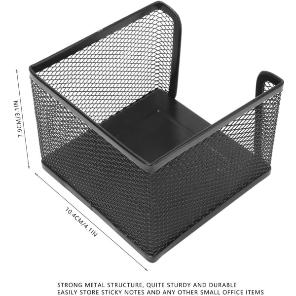 1 kpl musta minimalistinen rautaverkko muistiinpanolaatikko muistiinpanopaperin säilytyslaatikko