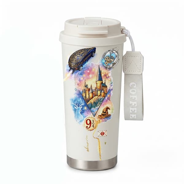 Kaffetermos 500ml 316 Rustfritt Stål Anime Design White