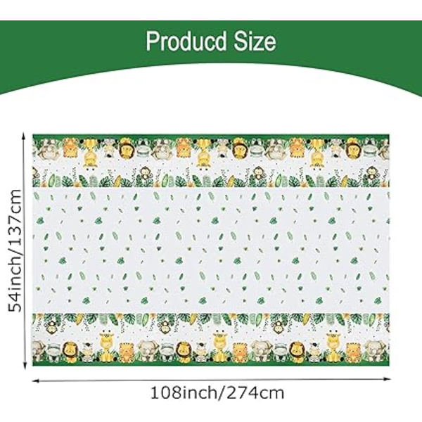 137 * 274 cm engangs dug med jungle dyr, rektangulær