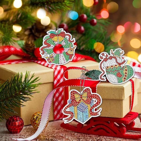 RU-Jul 5D Diamantmaling Julekalender 24 Dager Nedtelling Blind Box Leker, A