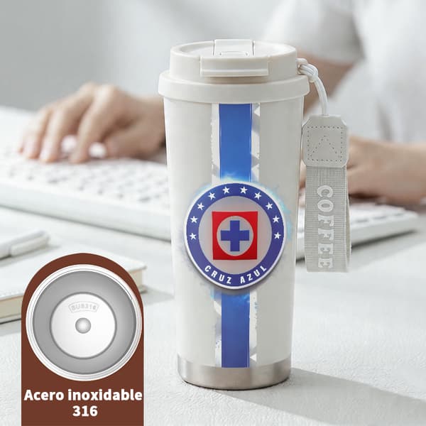 Kaffetermos 500ml Rustfritt Stål Minimalistisk Design White