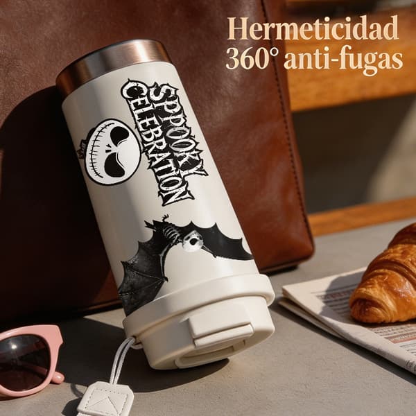 Termokopp 500 ml rustfritt stål festlig design White