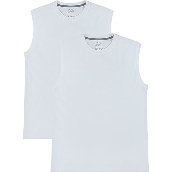Ärmlösa T-shirts i bomull för män med fukttransport och luktkontroll, xl-kod White XL