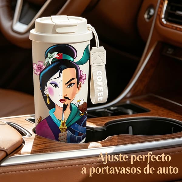 Kaffetermos 500ml 316 rustfritt stål kunstnerisk design White