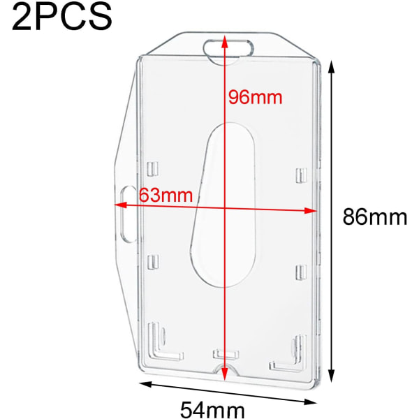 2 Vertical Badge Holder, with Thumb Slot Hard Clear PC For