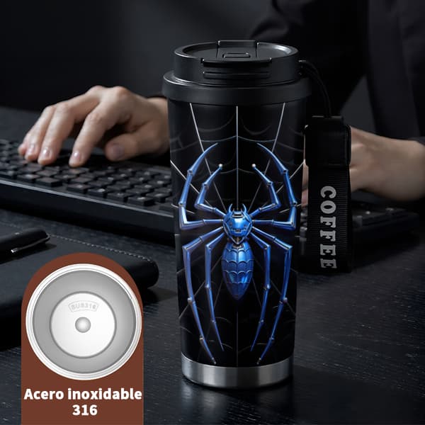 Kaffe Termokande 500ml Rustfrit Stål Sødt Design Black