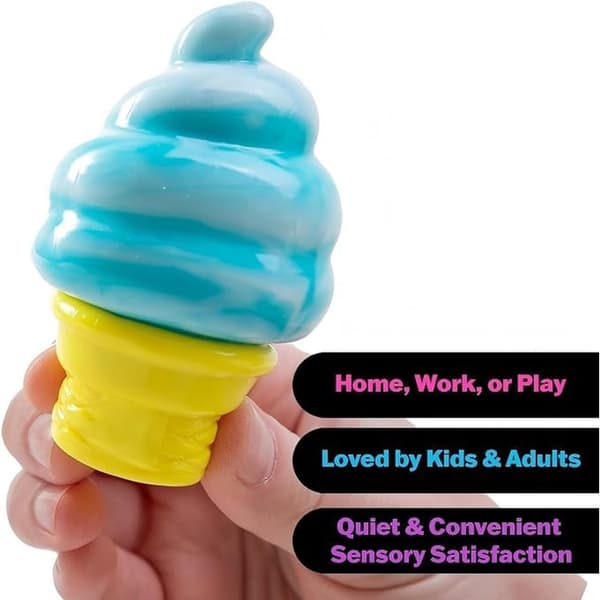 Nice Cream Cone, Squish Squeeze Is, Stressaflastende Gadgets til Angstaflastning-Blå Blue