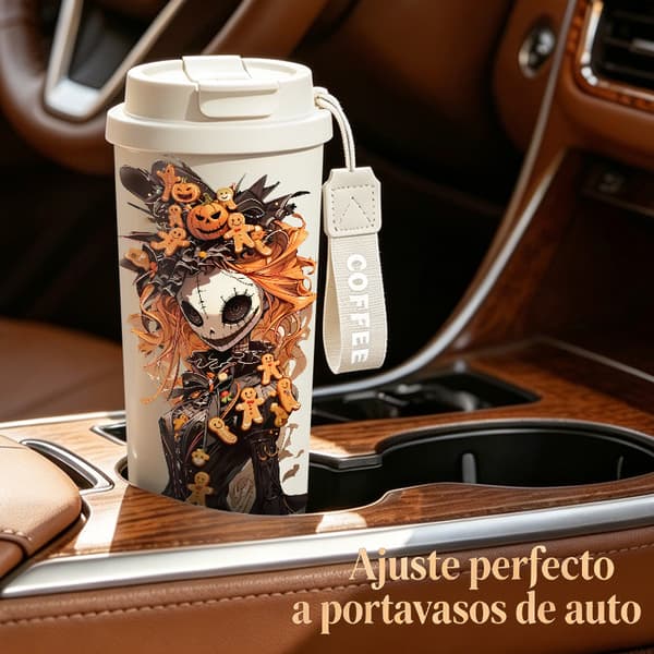 Termosmugg 500ml Rostfritt Stål Modern Design, Isolerad kaffemugg, läckagesäker resemugg med lock Black