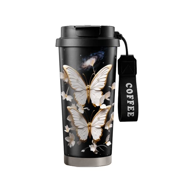 Kaffetermos 500ml 316 Rustfritt Stål Tegneseriedesign Black