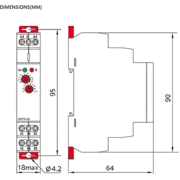 GRT8-A1 Mini Power On Delay Relé DIN-skinne montering AC 220V, A