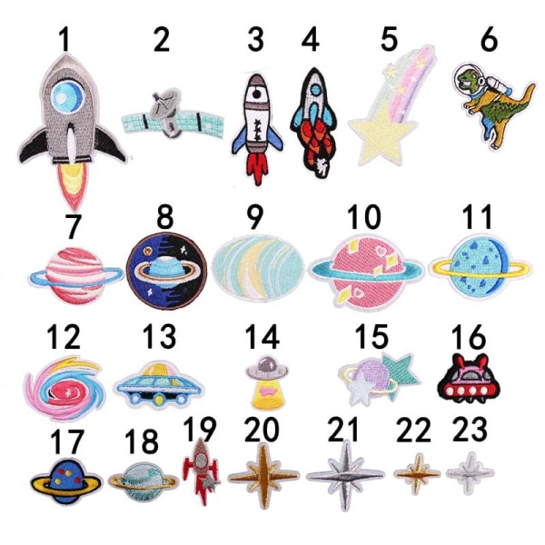 23PCS Flygplansform Iron-On Brodered Patch - Broderad