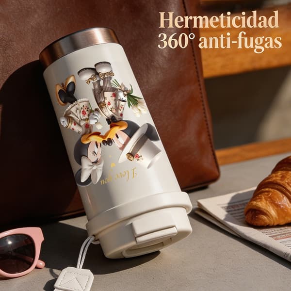 Kaffetermos 500ml 316 Rustfritt Stål Grafisk Design White