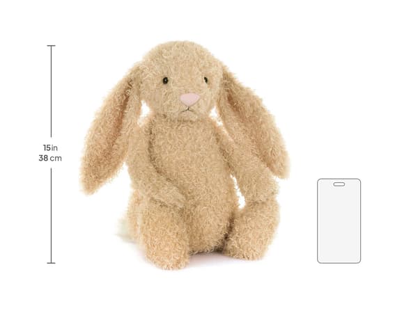 Jellycats Bashful Luxe Bunny Curly Stor størrelse 31cm