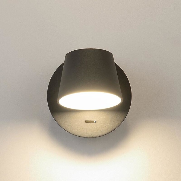 Moderni LED-seinävalaisin, seinälukuvalo, 350° kääntyvä, pohjoismainen tyyli, LED-seinävalaisin, musta 12*12cm