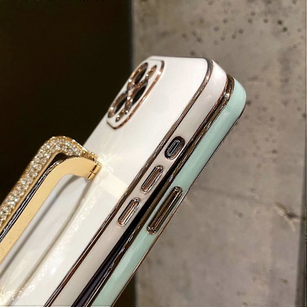 Cover til iPhone 15 Pro Max Glansfuld Rektangulær Støtte Elektroplettering TPU Mobilcover, A