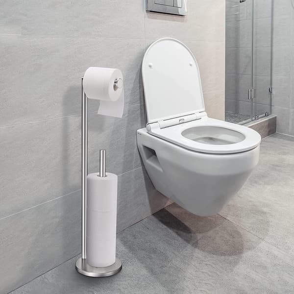 Fritstående toiletpapirholder, sammenklappelig dispenser med plads til 5 ruller