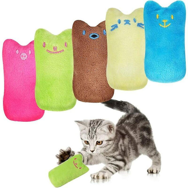 10 st plyschleksaker, kattmyntaleksak Valerianakudde för katt, interaktiv kattkudde, tugga och rengöra tänder, inomhuskattleksaker för kattunge