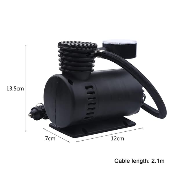 Bärbar Luftkompressor, 12V 300 PSI Elektrisk Luftkompressor Mini Däckpump med Tryckdetektor, Mini Bil In