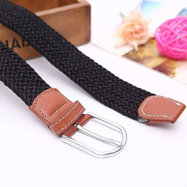 2-pack Dam Stretch Canvas Flätat Bälte - Dambälten för