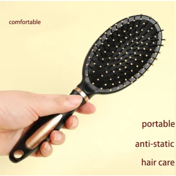 3 stycken (svart) Set Detangling Brush Paddle Brush