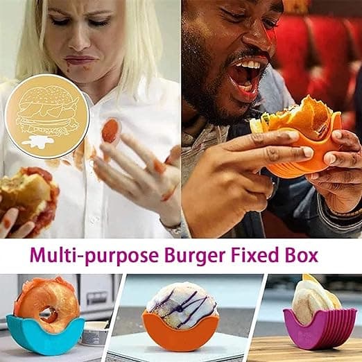 4-pack Återanvändbara Hamburgerklämmor, Burgerbröd Fästbox