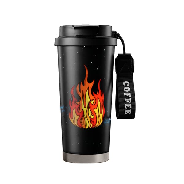 Termisk kaffekopp 500ml rustfritt stål dyredesign Black