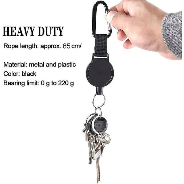 2-pak Retractable Retractable Key Chain Id Badges Holder Med Stålkabel 65Cm