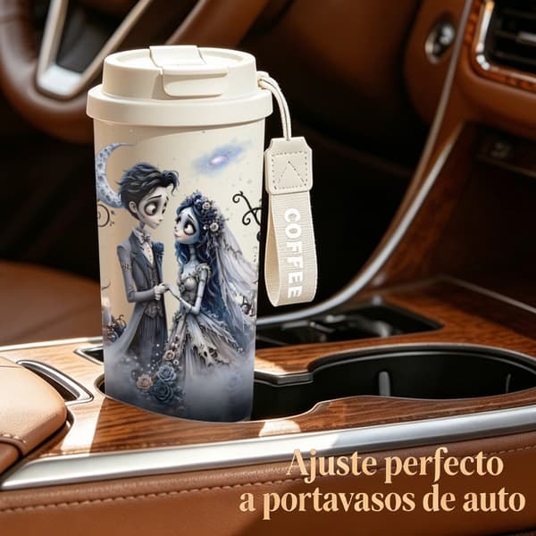Kaffetermos 500ml Rostfritt Stål Modern Design, Isolerad kaffemugg, läckagesäker resemugg med lock Black
