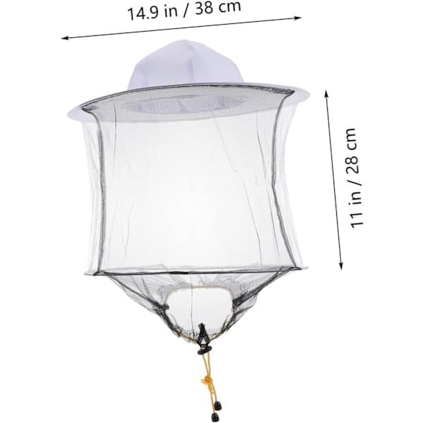 2 stk. Bihatte med bislør, hvid bihat, bislør, ansigtsnet, A