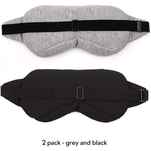 Mask-Eye Unimaski nukkumiseen, pehmeä ja mukava silmälappu matkustamiseen, pussilla (musta+harmaa)