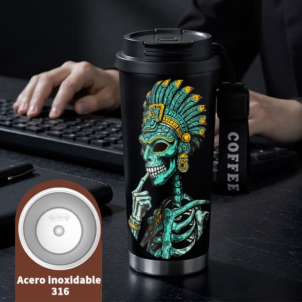 Kaffetermokande 500ml Rustfrit Stål Vintage Design Black