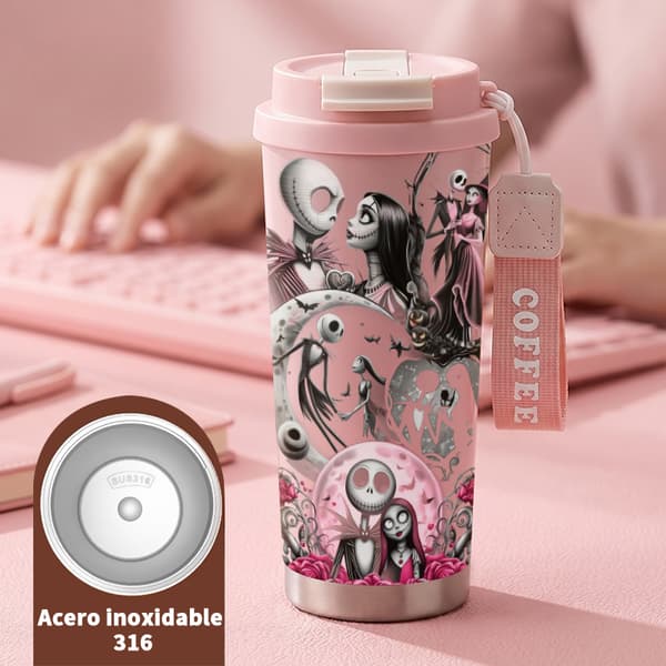 Termisk kaffekopp 500ml Militærdesign Pink