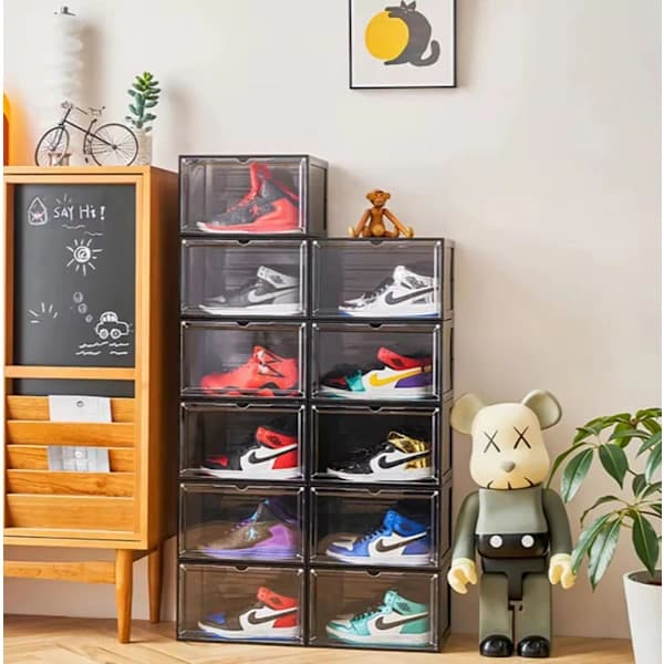 Sko Box Sneaker Skyddslåda Genomskinlig Stapelbar Sko Box Sh,A