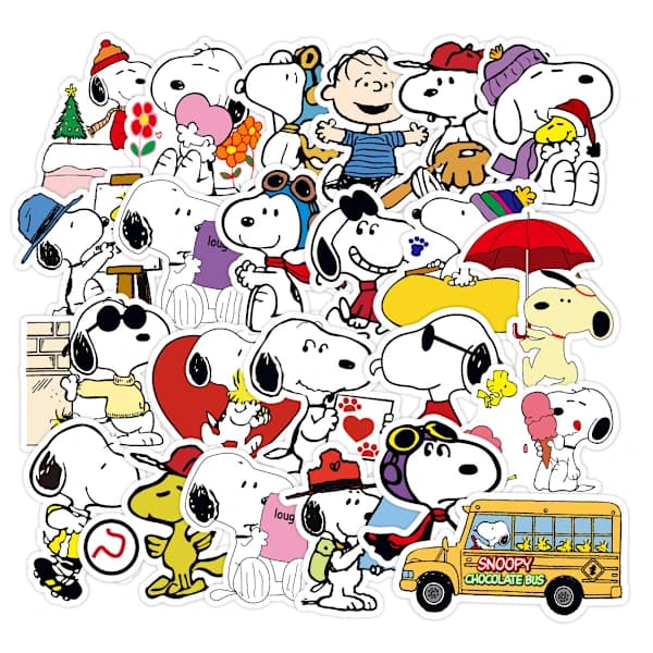 50 Snoopy-sarjakuvatarraa graffititarroja, A