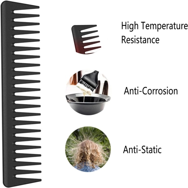 1 st Nålskaftskam Carbon Comb (WideTooth)