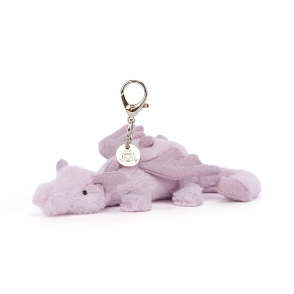 Jellycat Amuseables Lavendel Drake Väskberlock 22cm