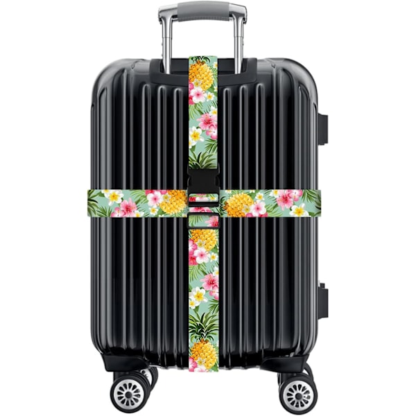 Färgglada Justerbara Pussel Resväskebälten för Väska, Remmar, Bagageremmar för Resväskor för Väskor, Ananas Plumeria