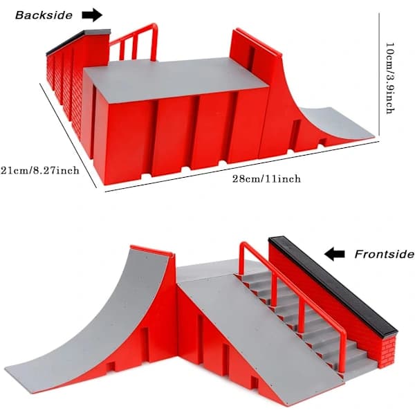 Finger Skateboard Rampe Kit - Mini Skate Park Kit Treningstilbehør, A