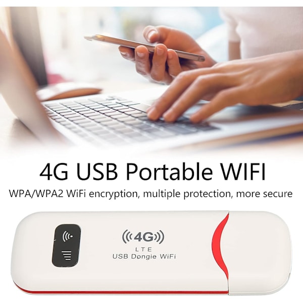 1 stk Trådløs Netværksrouter, 4G USB Bærbar WiFi Router